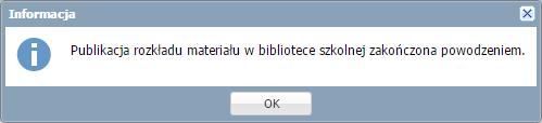 UONET+. Praca z rozkładami materiału nauczania 10/13 Rozkład pojawi się w drzewie danych, w gałęzi Biblioteka szkolna.