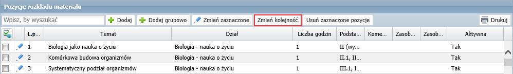 Aby dodać pozycję do rozkładu, kliknij przycisk Dodaj i wypełnij formularz Dodaj pozycję rozkładu