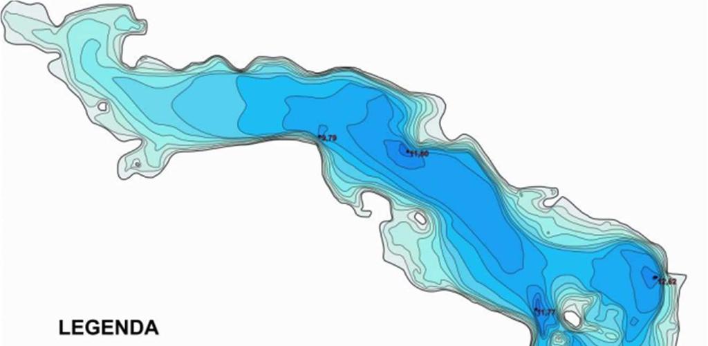 Powierzchnia 279 ha Maksymalna głębokość 11,8 m Głębokość średnia 5,4 m Długość linii brzegowej 16 km