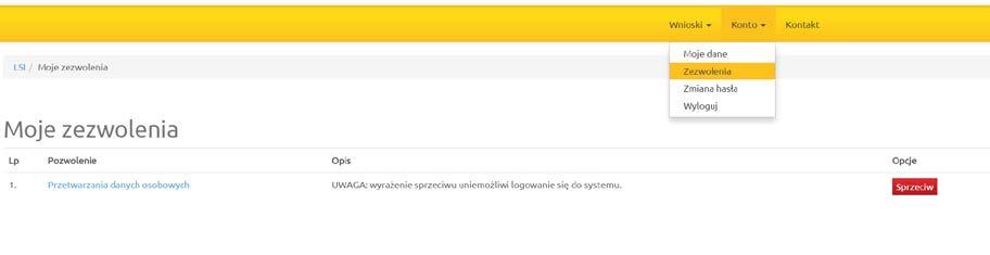 W przypadku, gdy podanego adresu e-mail nie ma w bazie danych podmiotów System wyświetli komunikat: Brak zarejestrowanego adresu e-mail. 2.