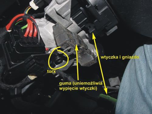W su ię ie t zki u ie ożli ia gu o ele e t, prz krę o do kolu od dołu a śru ę tor.