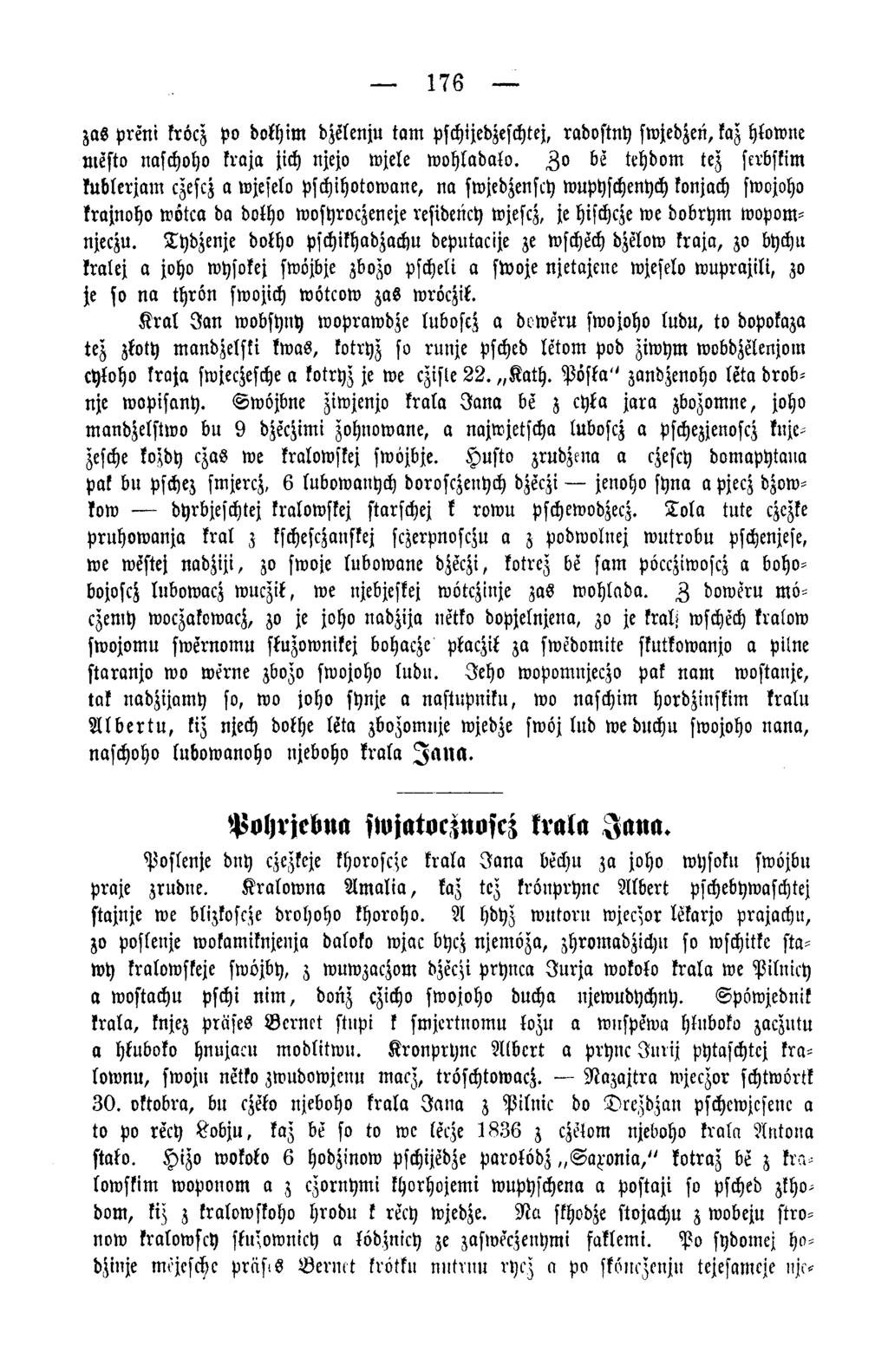 176 zas preni kröcz Po dokhim dzelenju kam pschijedzeschtej, radvstny swjedzen, kaz hlowne m efto naschoho kraja jich njejo wjele w oh lad a lo.