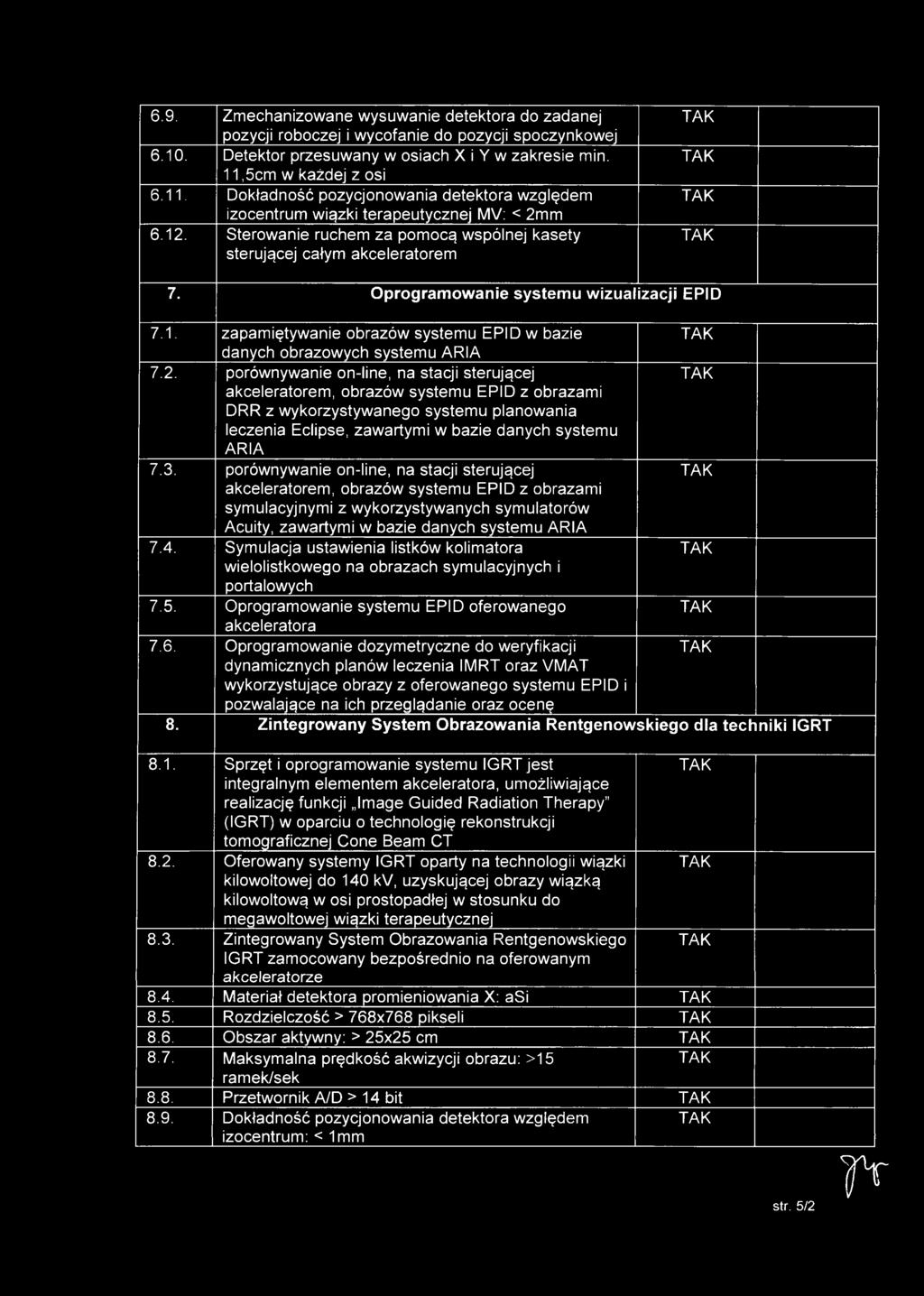 Oprogramowanie systemu wizualizacji EPID 7.1. zapamiętywanie obrazów systemu EPID w bazie danych obrazowych systemu ARIA 7.2.