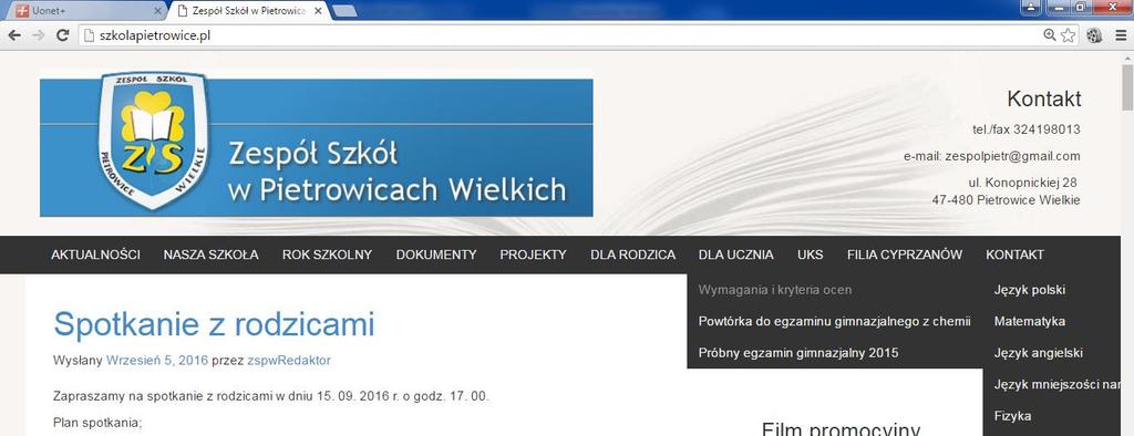 Wymagania edukacyjne niezbędne do otrzymania przez ucznia poszczególnych śródrocznych i rocznych ocen klasyfikacyjnych z zajęć edukacyjnych czyli co uczeń musi umieć z poszczególnych