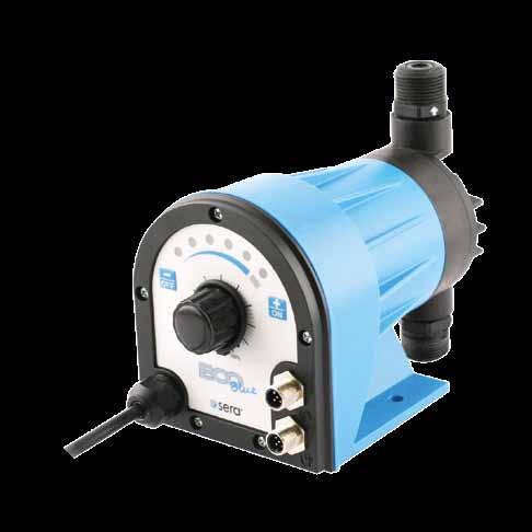 Elektromagnetyczne pompy przeznaczone do dozowania w niewielkim zakresie Elektromagnetyczne pompy membranowe Sera EcoBlue Pompa EcoBlue cechuje się niskimi kosztami ekspoatacji, niezawodnością