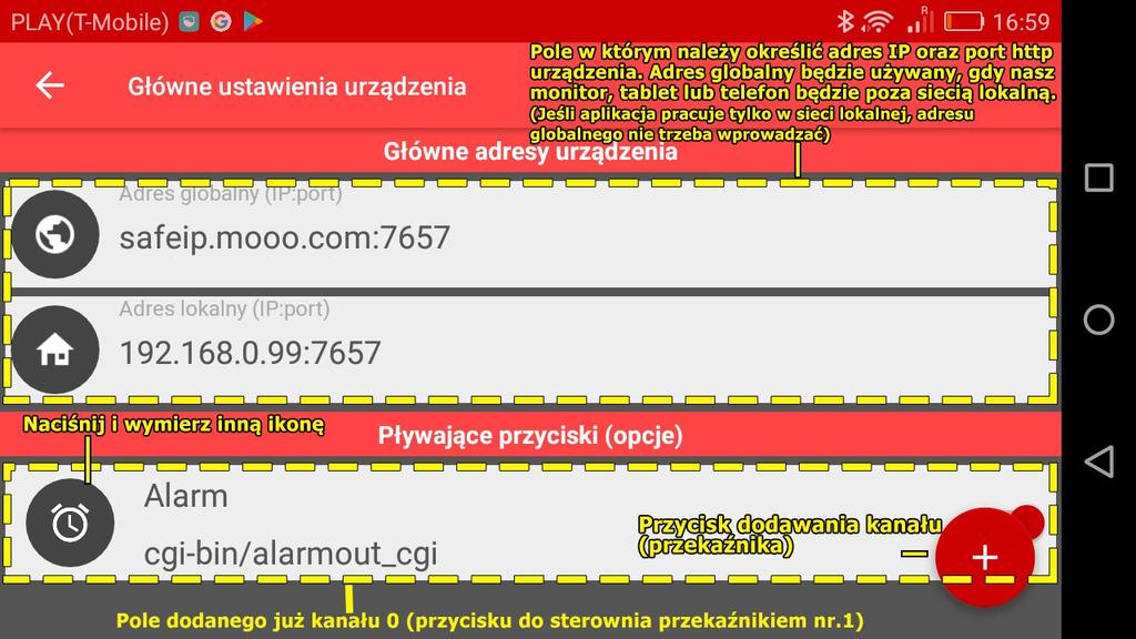 2. Po niżej opis konfiguracji urządzenia, tzn: gdy na stronie głównej konfiguracyjnej wybierzemy przycisk urządzenia i