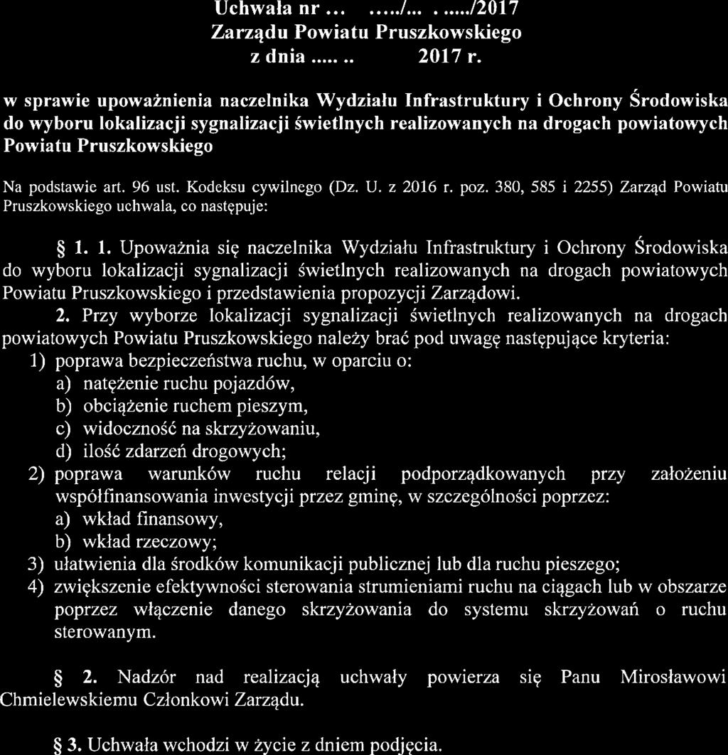 Uchwała nr..469.../..43k0.../2017 Zarządu PoXlatu Pruszkowskiego z dnia..glg..6hęwia/2017 r.