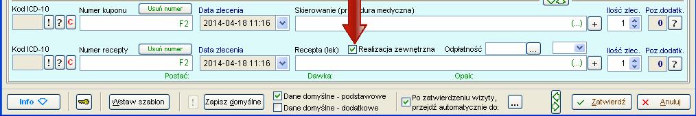 ], który umożliwia wstawienie danych z ostatniego skierowania pacjenta w wybranej poradni (wybranej w polu Poradnia ). 3.