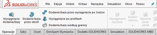 Rysunek 3 Aby przywołać zakładkę Powierzchnie, należy kliknąć prawym klawiszem myszy na dowolnej innej zakładce i z kontekstowego menu kliknąć pozycję Powierzchnie, rys. 4. Rysunek 4.