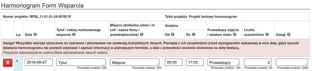 Jeżeli rozpocząłeś edycję złożonego już Harmonogramu i przerwałeś ją bez składania