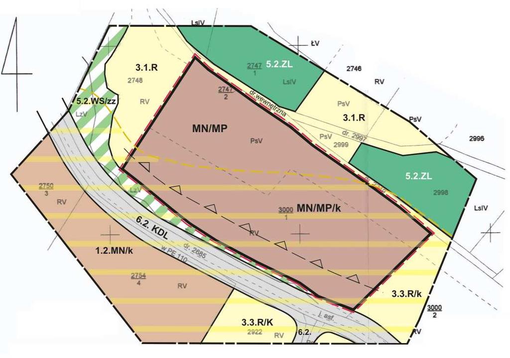Województwa Ma³opolskiego Nr 778 21569 Za³¹cznik Nr 6 ZMIANA MIEJSCOWEGO PLANU ZAGOSPODAROWANIA PRZESTRZENNEGO GMINY S OPNICE czêœæ dzia³ki Nr: 3000/1 w S³opnicach Szlacheckich Granica analizowanego