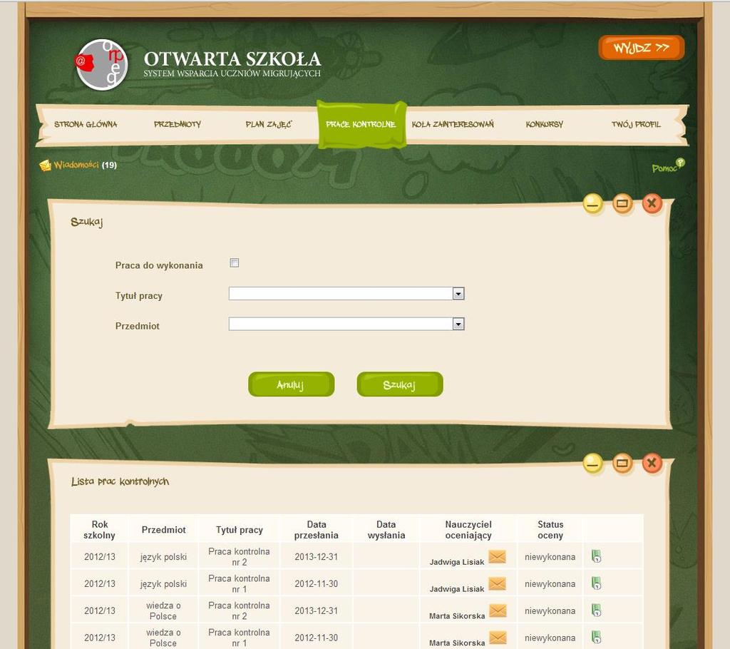 Wszystkie pytania odnoszące się do przebiegu procesu edukacji