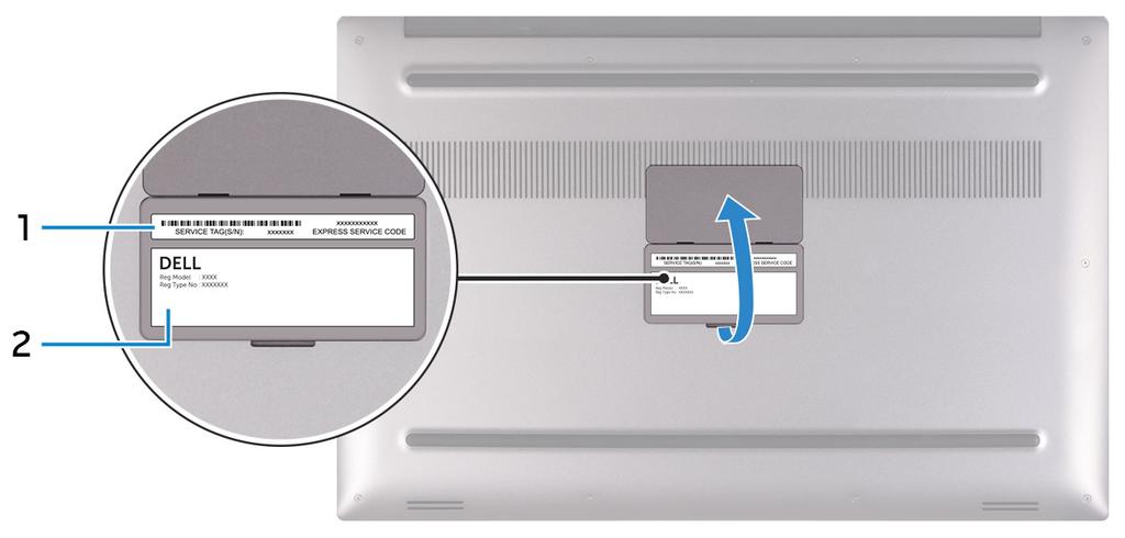 Service Tag) jest unikatowym identyfikatorem alfanumerycznym, który umożliwia pracownikom serwisowym firmy Dell identyfikowanie podzespołów