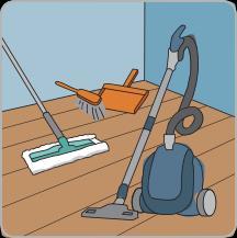 8. UTRZYMANIE Podłogi laminowane są bardzo łatwe w utrzymaniu czystości: CZYSZCZENIE