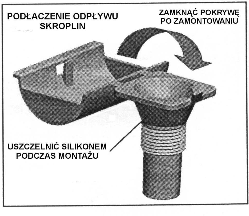 Wsuń rurkę do syfonu. Wlej na dno po lewej strone central 200 ml wody upewnj sę, Ŝe syfon wypełnony jest wodą a konec elastycznej rurk zanurzony jest w wodze.