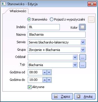 3. Tworzenie grup stanowisk Lista grup stanowisk jest wywoływana z poziomu okna ustawień poprzez naciśnięcie przycisku