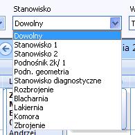 c) Wybór widoku w jakim prezentowane są terminy w grafiku napraw Na jeden z dostępnych widoków można przełączyć się z poziomu filtru Widok lub paska nawigacyjnego zawierającego zakładki z nazwami