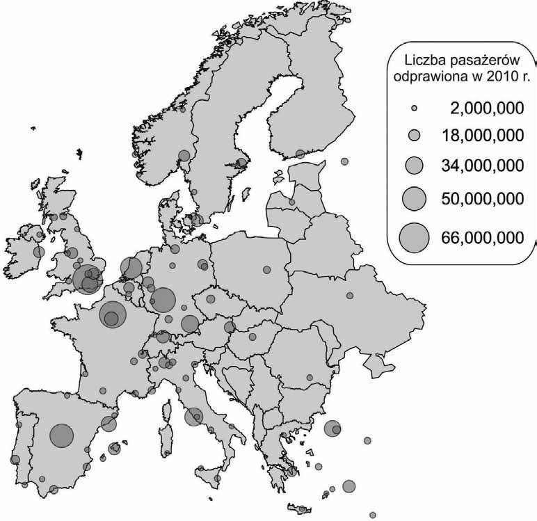 4. Rozmieszczenie lotnisk na terenie Europy [4] 5.