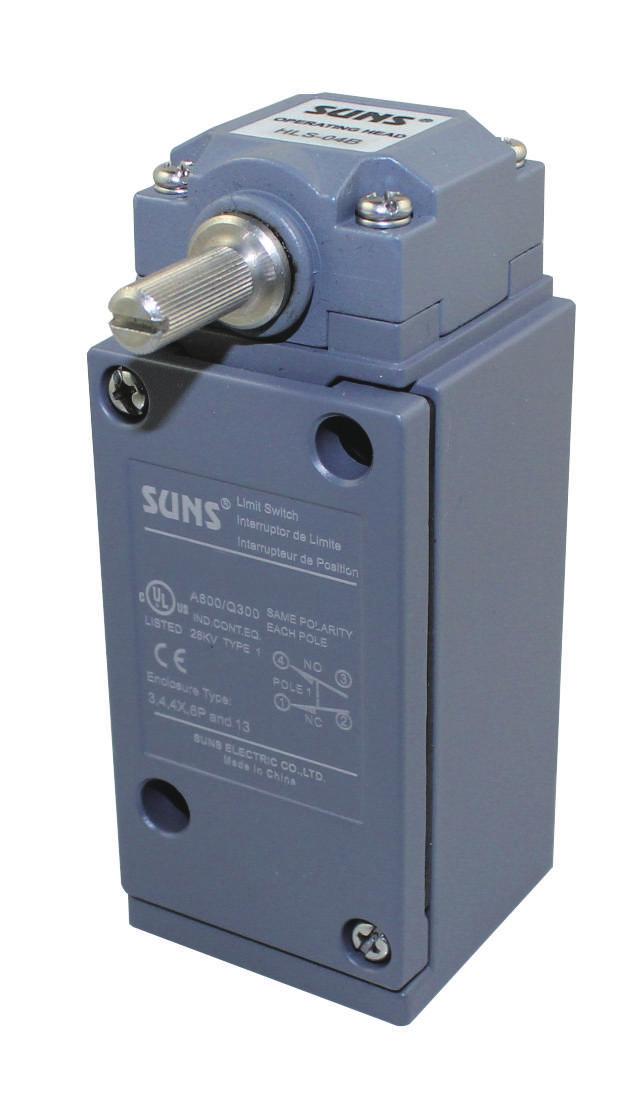 Internatinal, LLC HMS/HLS/HNS Series Heavy Duty Limit Switches Features Heavy duty zinc die cast bdy Cnfrm t EN 60947-5-1, IEC 60947-5-1, UL508, NEMA250, CSA22.