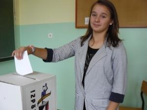 Wybory SU - udział Gimnazjum w Wicku w ogólnopolskim projekcie "Samorządy mają głos", organizowanym przez Centrum Edukacji Obywatelskiej W ramach ogólnopolskiego projektu Samorządy mają głos",