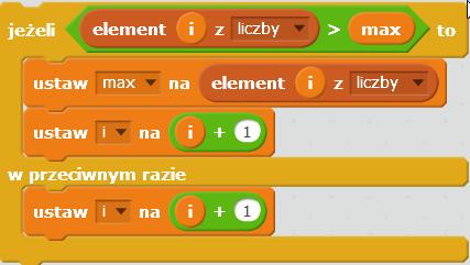 Największa liczba z n liczb - lista Ustawiamy licznik (zmienna i) na