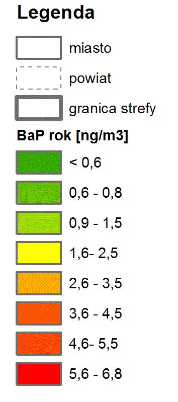 5 na stacji pomiarowej stanowiło 96% poziomu dopuszczalnego powiększonego o margines tolerancji. Wyniki modelowania zanieczyszczenia powietrza pyłem PM2.