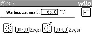 różnicy temperatur między temperaturą zasilania i powrotu Ustawianie czasów przełączania na wartość zadaną 3 Ustawianie 3.