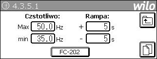 Nr menu/ wyświetlacz Opis Parametry ustawień/funkcje Ustawienie fabryczne Wywołanie przez: Widoczne dla: Zmiana ustawienia przez: 4.3.5.