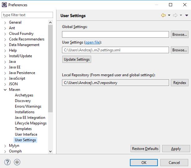 <?xml versin="1.0" encding="utf-8" standalne="n"?> <settings xmlns="http://maven.apache.rg/settings/1.1.0" xmlns:xsi="http://www.w3.rg/2001/xmlschema-instance" xsi:schemalcatin="http://maven.apache.rg/settings/1.1.0 http://maven.