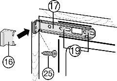 20 (19). u Założyć osłonkę Fig. 20 (16). Na dole od strony uchwytu: u Poluzować trochę śruby Fig. 21 (19). u Dolnykątownik mocujący Fig.