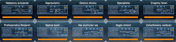 Zadania W wersji podstawowej BF3, do odblokowania nowych broni wystarczyło awansować w danej klasie i zdobywać wyższe rangi.