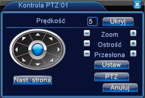 1.5.6 Sterowanie PTZ Wszystkie operacje dotyczące głowic PTZ są dostępne w protokole PELCO D. W innych protokołach mogą pojawić się pewne ograniczenia funkcjonalności.