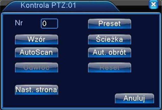 WYWOŁANIE PRESET Wybierz funkcję NASTĘPNA STRONA jak pokazane jest na rysunku 10, wprowadź żądany Preset w polu pokazanym na rysunku 12, a następnie kliknij na przycisk PRESET, aby wywołać wcześniej