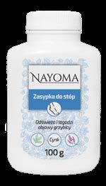 Produkty kosmetyczne Produkty kosmetyczne Marka Nayoma skupia linie specjalistycznych kosmetyków do pielęgnacji skóry rąk i stóp oraz 100% naturalne olejki eteryczne: drzewo herbaciane, goździkowy,