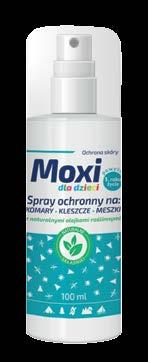 Moxi Produkty kosmetyczne TacTick Preparaty marki Moxi to Spray ochronny na komary, kleszcze i meszki oraz Żel po ukąszeniu owadów do łagodzenia świądu i zaczerwienienia.
