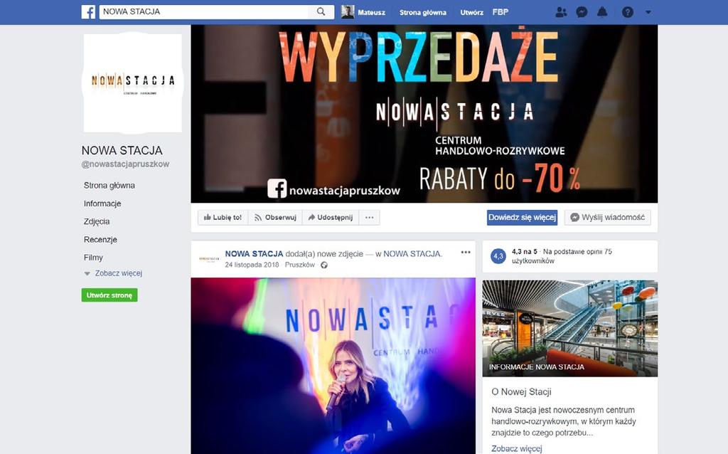 KOMUNIKACJA W SOCIAL MEDIA NOWA STACJA Utworzenie społeczności 13 tysięcy fanów jeszcze przed otwarciem