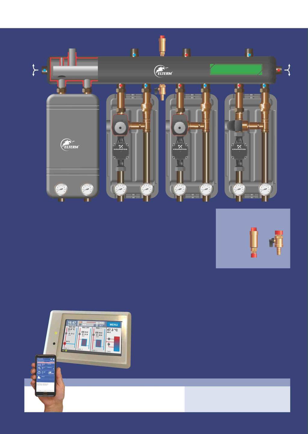 Sprzęgło-kolektor SKE 96 4DC+ Condens Sterownik KWATERMISTRZ Patent P.4140 (dostępny od 01.06.