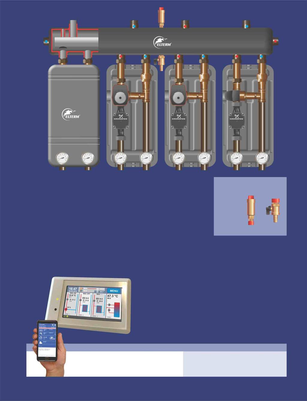 6 Sprzęgło-kolektor SKE 96 4DC+ Condens Sterownik KWATERMISTRZ Patent P.4140 (dostępny od 01.06.