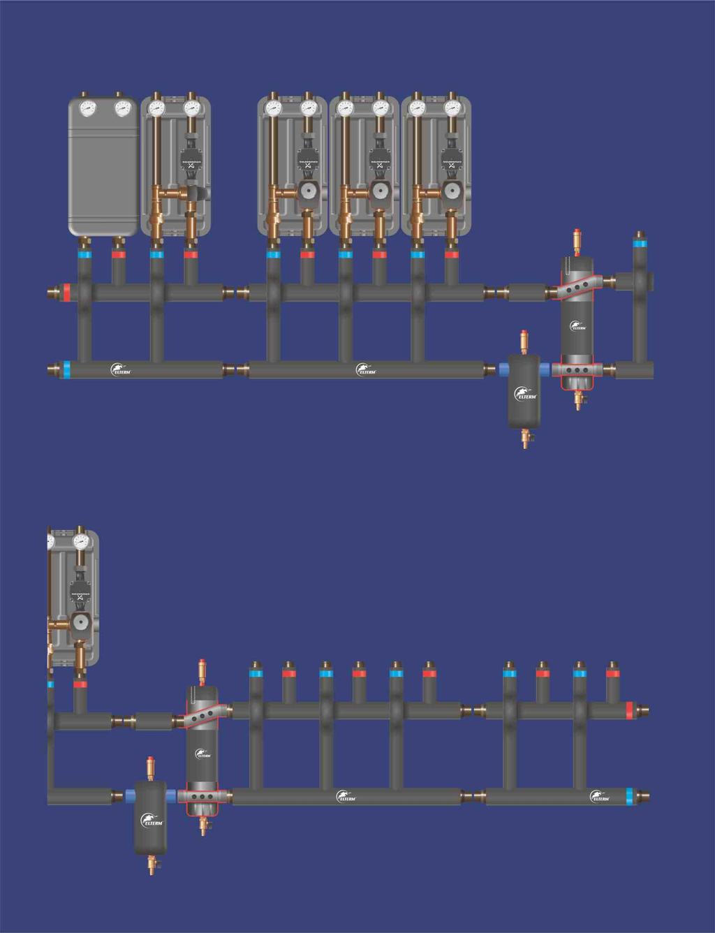 Sprzęgło Hydrauliczne SHE + kolektor rozdzielający 7 Patent P.