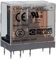 6 24 V AC/DC AgSnO 2 sprężynowe 26,55 CRINT-C121/UC220-240V 6 230 V AC/DC AgSnO 2 sprężynowe 47,25 PRZEKAŹNIKI MINIATUROWE Z GNIAZDEM SERIA C16-8-pinowy przekaźnik 2-polowy, - zestyki 2 CO