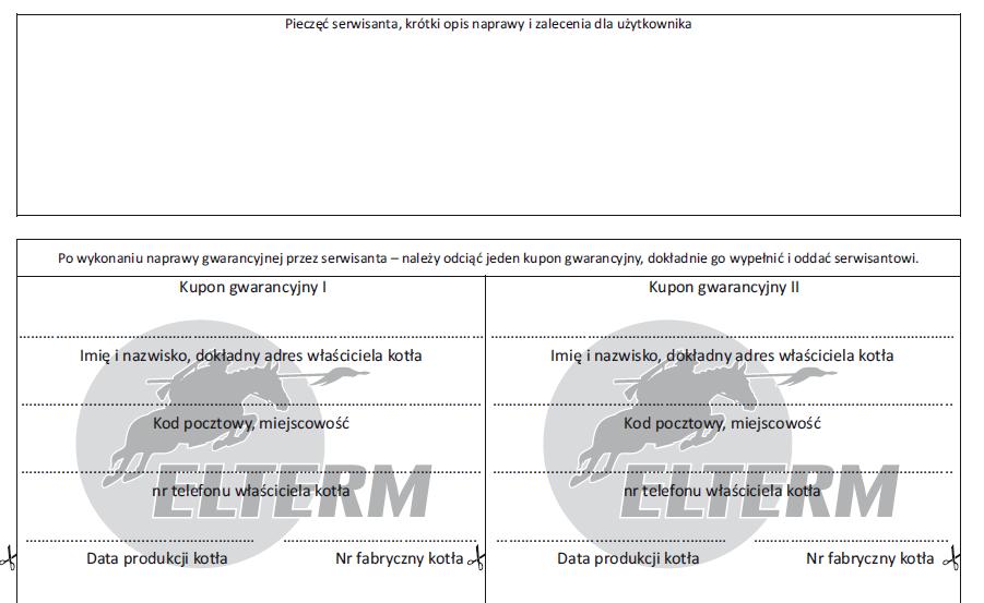 Karta gwarancyjna Warunki gwarancji: 1. Gwarancja na sprawne działanie urządzenia udzielana jest na okres 24