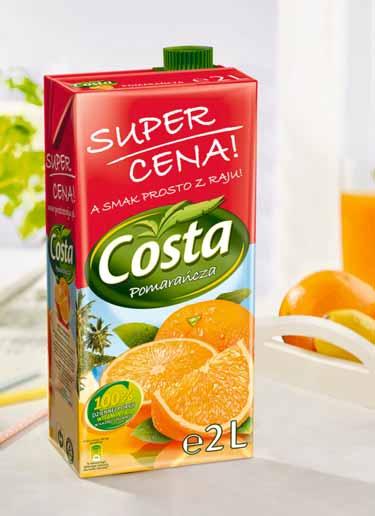 SUPERCENA Napój na bazie herbaty LIPTON 1,5 l 2,39/l 3 59 Napój ZBYSZKO 1,75 l 1,59/l 2 79 Napój COSTA 2 l 1,50/l 2 99 Napój SAD SANDOMIERSKI 3 l 2,66/l 7 99 Sok, nektar TYMBARK 1 l multiwitamina,