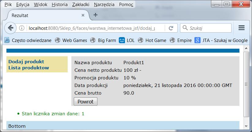 xhtml Serwer Wysłanie żądania JavaScript (XML HTTP Request) po naciśnięciu Cena brutto na xhtml Wysłanie