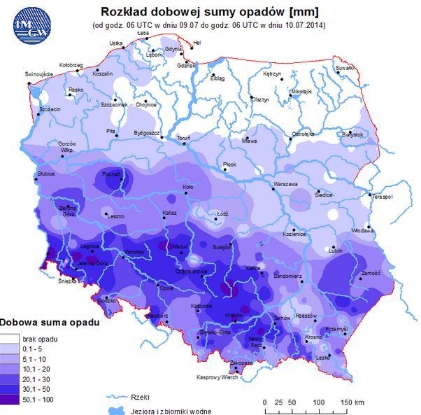 Stan wody na głównych rzekach