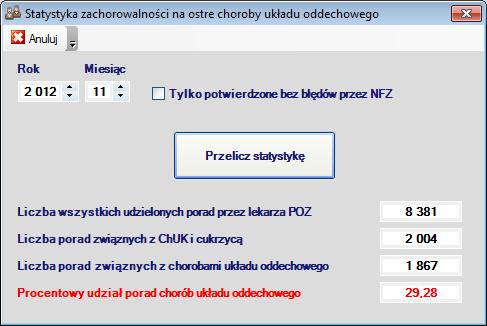 Dodano opcję drukowania na rachunku/fakturze danych wystawcy. Moduł POZ Wprowadzono konieczność podawania tytułu uprawnień pacjenta do świadczeń po 31 grudnia 2012 w sprawozdawczości uproszczonej POZ.