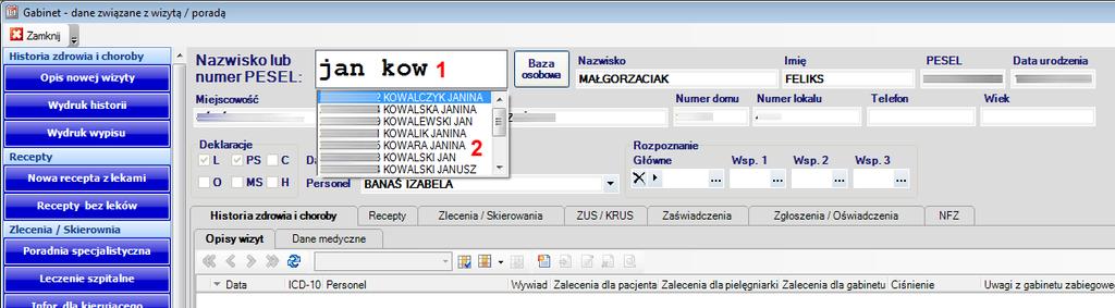 programu->utwórz skróty do modułu Gabinet.
