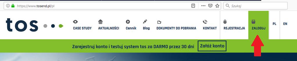 I. Logowanie się do aplikacji tos. O fakcie udostępnienia tobie aplikacji tos w roli Przedstawiciela/fakturzysty, zostaniesz powiadomiony drogą mailową.