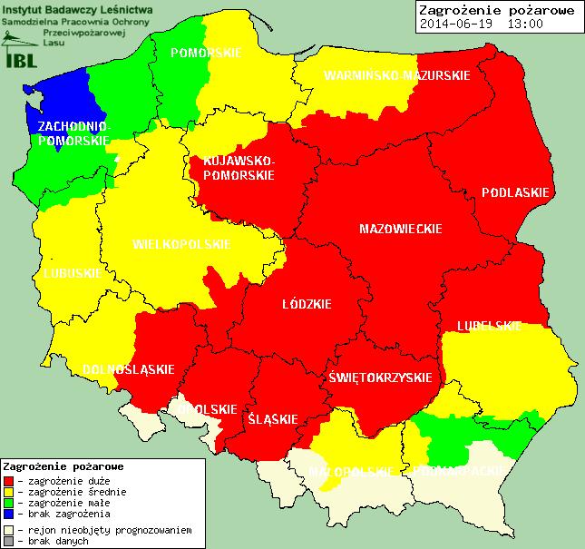 Zagrożenie pożarowe lasów