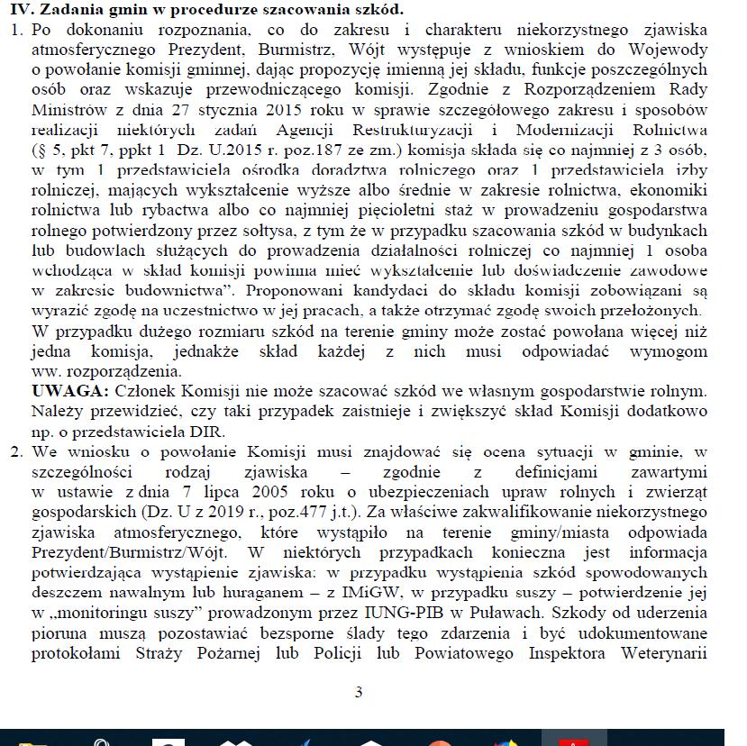 SUSZA Procedura szacowania szkód w gospodarstwach rolnych i działach specjalnych produkcji