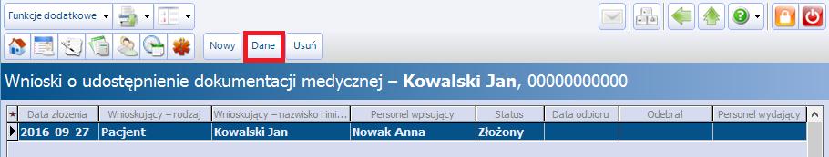 Elektroniczna Dokumentacja Medyczna 6.1.4 Potwierdzenie odbioru dokumentacji medycznej Wydanie dokumentacji medycznej pacjentowi musi zostać potwierdzone dokumentem odbioru.